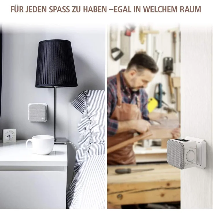 Hama DR40BT Digitalradio mit Bluetooth, LCD-Display, Wecker, geeignet für Bad, weiß – Bild 2