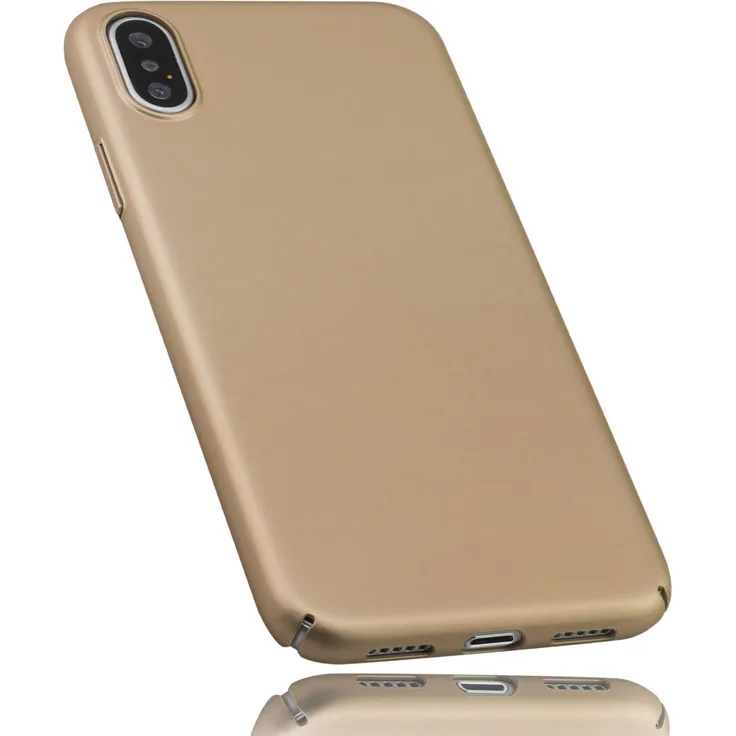 mumbi Hülle kompatibel mit iPhone X-XS Handy Hard Case Handyhülle, Gold