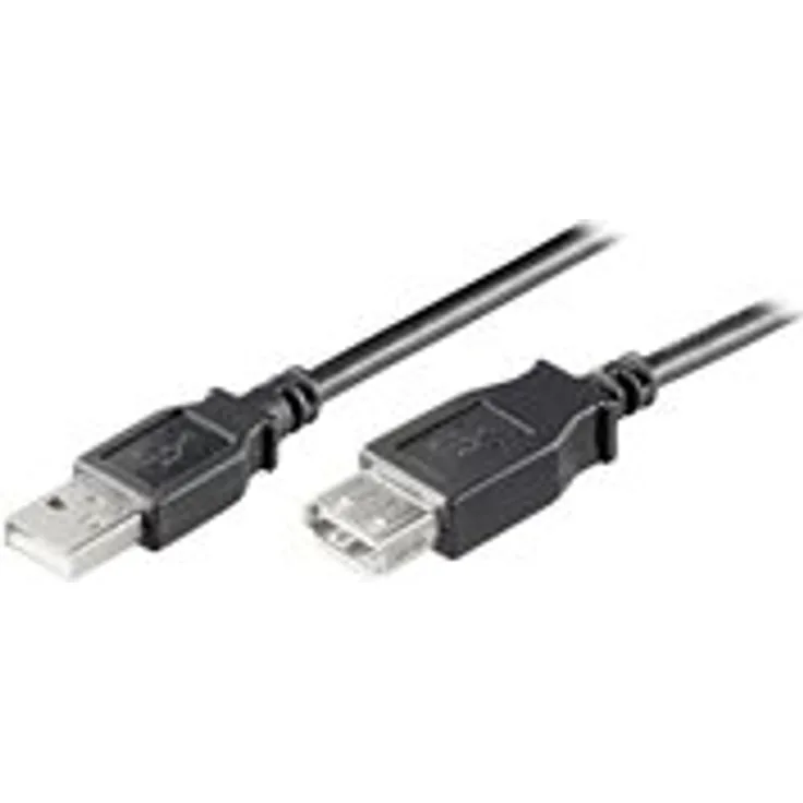 goobay - USB-Verlängerungskabel - USB (W) bis USB (M) - USB 2.0 - 5 m - Schwarz (93601)