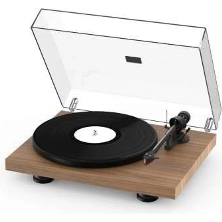 Pro-Ject Debut Carbon EVO Manueller Plattenspieler mit Riemenantrieb inkl. Schutzhaube Walnuss braun – Bild 1