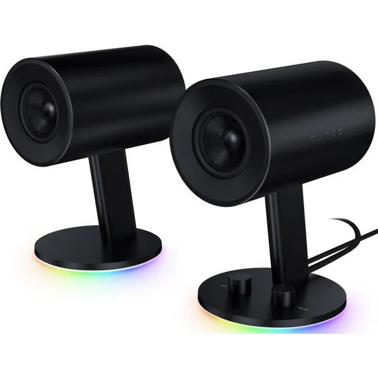 Razer Nommo Chroma 2.0 Gaming Lautsprecher (USB Lautsprecher PC mit Breitband-Sound, 3 Zoll Treiber aus Glasfaser und Razer) chroma RGB Beleuchtung