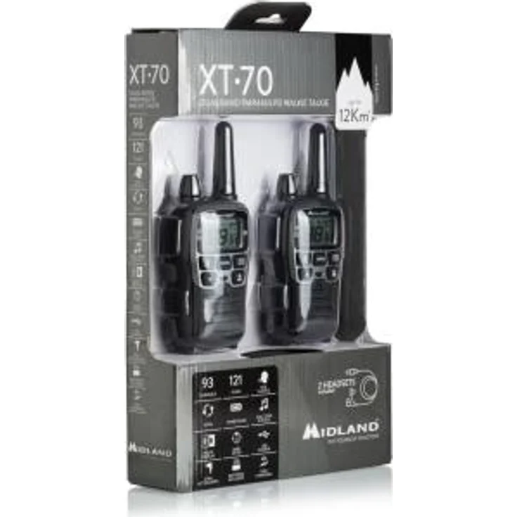 Cb Radio Pmr-Lpd Tragbares Midland Xt70-Set Mit 2 Graumetallischen C1180 – Bild 1