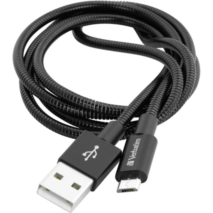 Verbatim Micro-USB Sync- und Ladekabel, robustes und flexibles USB-Kabel, mit Knickschutz, 100 cm, schwarz, 48863