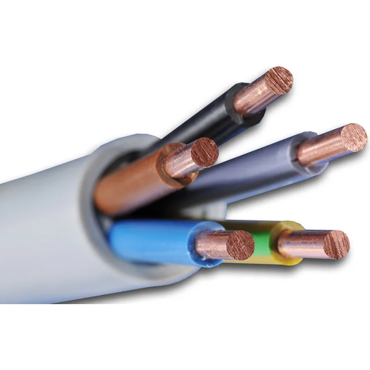 EBROM - 25 Meter NYM-J 5x1,5 mm² - Installationskabel - Mantelleitung - Installationsleitung - grau