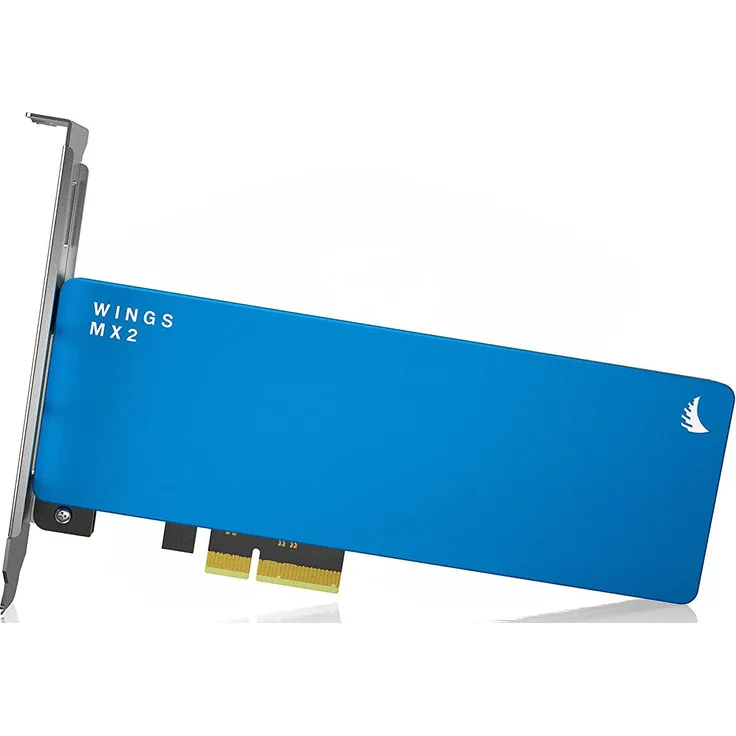 Angelbird Wings MX2 512GB SSD PCIe Gen2 x2 Adapter [Hergestellt in Österreich | 3 Jahre | bis zu 800MB-s | AHCI 1.3.1, SATA 3.2, NCQ, TRIM | bootfähig] - WMX2-512GB