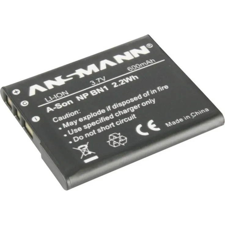 ANSMANN 1400-0009 A-Son NP BN 1 Li-Ion Digicam Akku 3,7V-600mAh für Sony Foto Digitalkamera