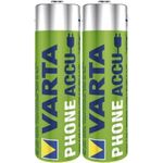 VARTA Recharge Akku Phone Accu AA Mignon Ni-Mh Accu (2er Pack, 1600 mAh, geeignet für schnurlose Telefone)