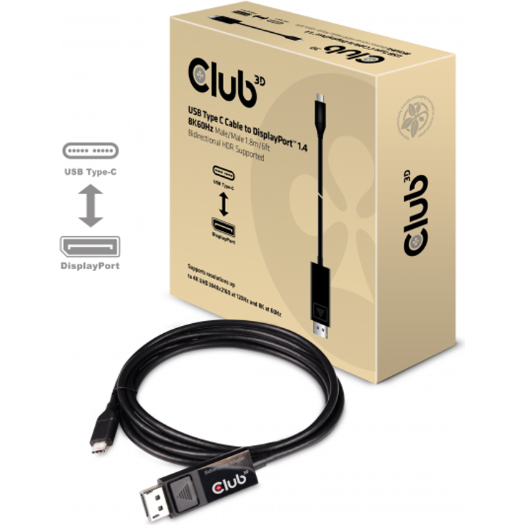 CLUB3D cac-1557 USB C Displayport 1.4 Schwarz