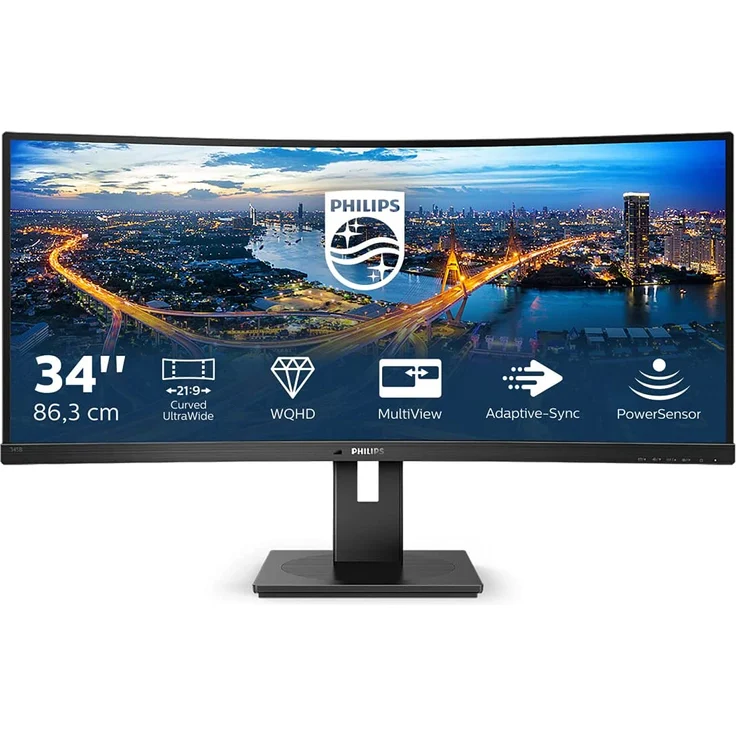 Philips B Line 345B1C - 34 Zoll, UWQHD (3440 x 1440), VA-Panel, 60Hz, 5ms, 300cd/m² – Bild 1
