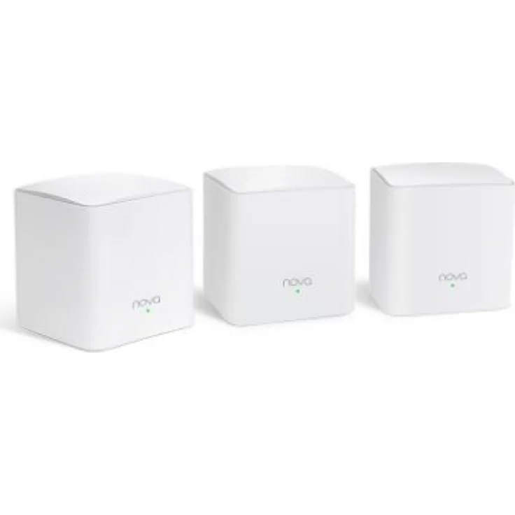 Tenda Nova MW5G (3er Pack) echtes Dual-Band Mesh WLAN (bis zu 300m², 6x Gigabit Ports, AC1200, Gigabit WAN, QoS, MU-MIMO, Beamforming) Ersetzt Router, Powerline & Repeater 3-er Pack weiß – Bild 1