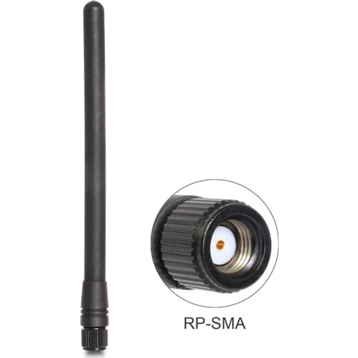 DELOCK Antenne ZigBee 868 MHz RP-SMA 2 dBi starr schwarz