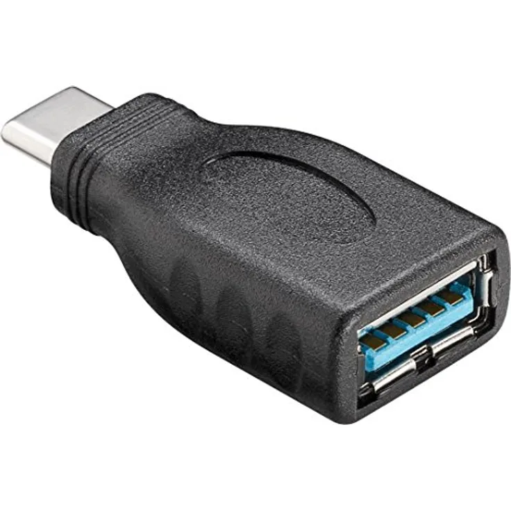 Goobay 45395 2 in 1 SuperSpeed Adapter USB-C auf USB 3.0 (Typ A), OTG USB Typ C Adapters, verwandelt den USB-C-Anschluss in einen USB-3.0-Anschluss, schwarz