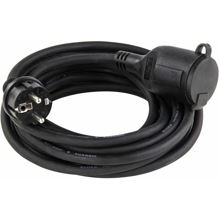 Verlängerungskabel 5 Meter H07RN-F 3x1,5mm² schwarz IP44