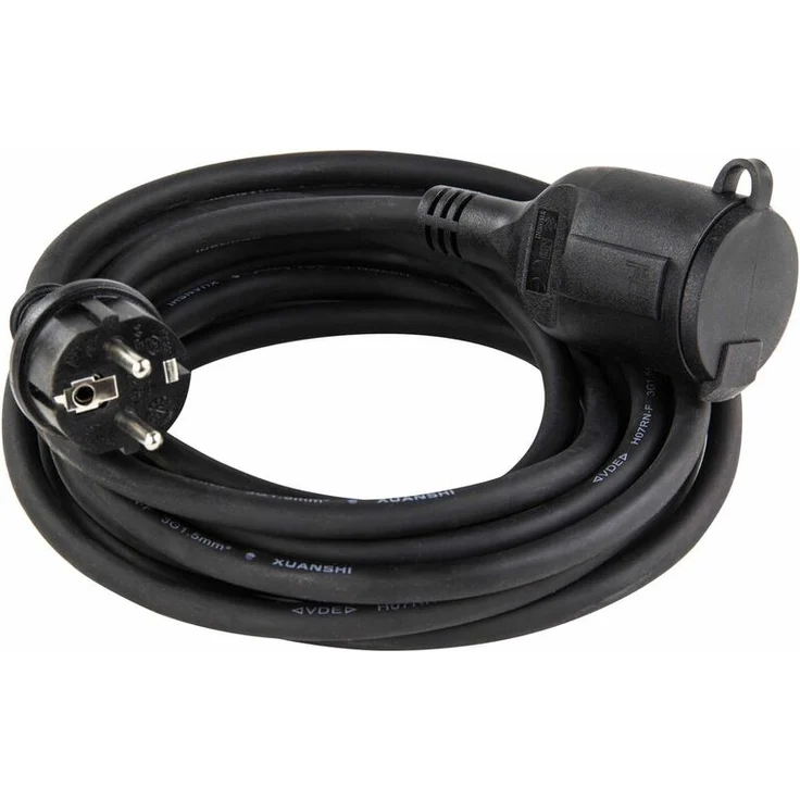Verlängerungskabel 5 Meter H07RN-F 3x1,5mm² schwarz IP44