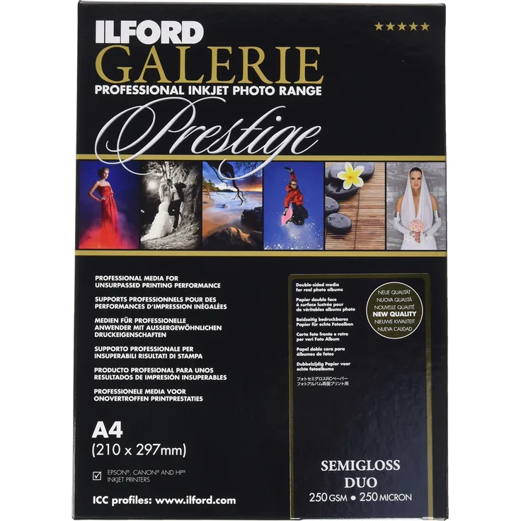 ILFORD GALERIE Semigloss Duo 250gsm A4-210mm x 297mm 25 Blatt