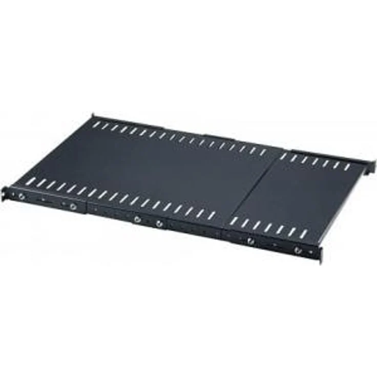Intellinet 48,3 cm 19 Zoll tiefenverstellbarer Fachboden zwischen 550 mm und 1000 mm 1HE Stahl schwarz 714389 – Bild 1