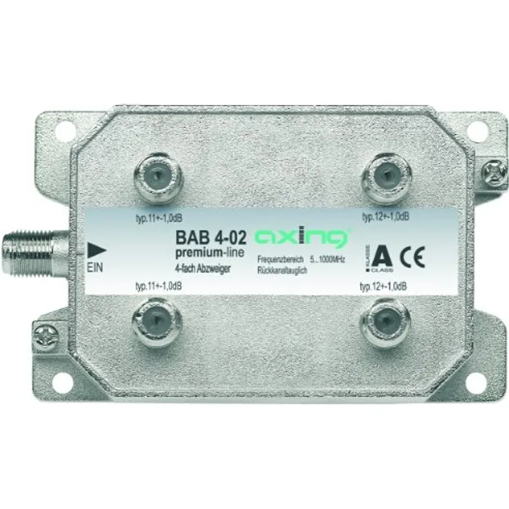 Axing BAB 4-02 4-Fach Abzweiger mit 11-12 dB Abzweigdämpfung (5-1006 MHz)