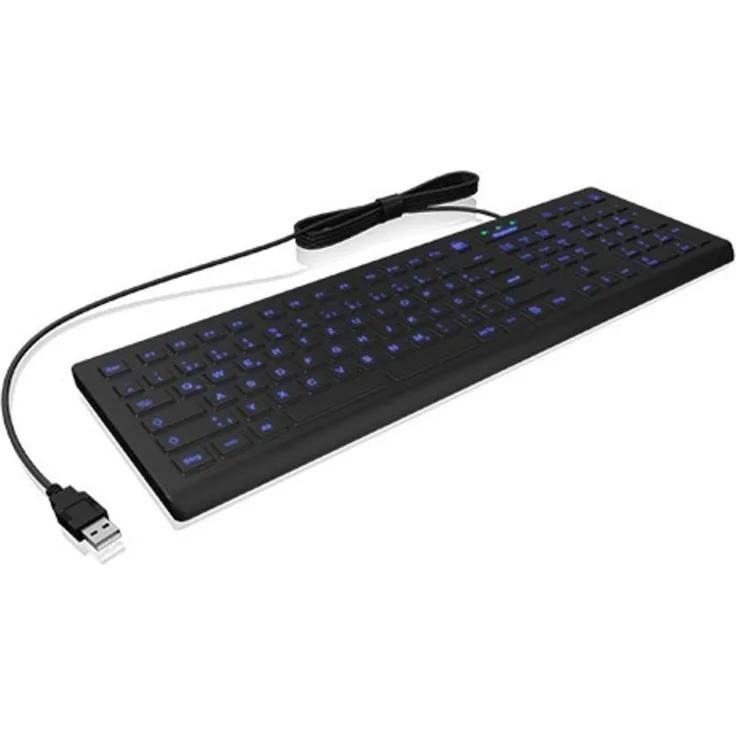 KeySonic RaidSonic KSK-8031INEL-B - Tastatur - hintergrundbeleuchtet - USB - Deutsch - Schwarz (60529)
