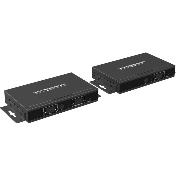 PremiumCord HDMI Matrix Over IP Extender bis zu 120m über LAN, Metallgehäuse, LED Status, Kompatibel mit 4K30Hz, Full HD 1080p60Hz, HDCP, schwarz