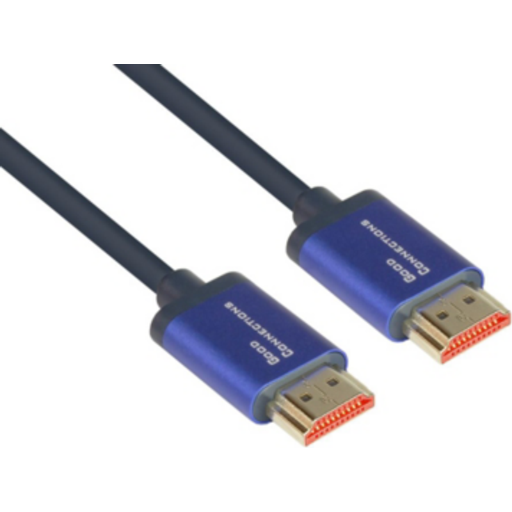 Ultra-High-Speed HDMI 2.1 SmartFLEX Kabel, 8K UHD-2 - 4K UHD, Aluminiumgehäuse, CU, dunkelblau, 2m,