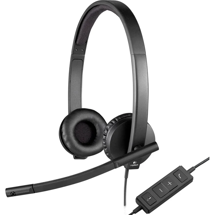 Logitech H570e Kopfhörer mit Mikrofon, Stereo-Headset, Rauschunterdrückung, Lautstärkeregelung und Stummschaltung mit LED-Anzeige am Kabel, Ohrpolster aus Kunstleder, USB-Anschluss, PC-Mac-Laptop – Bild 3
