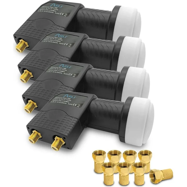ARLI Universal-Twin-LNB (für 2 Teilnehmer), 4er Set - Pack - 10080