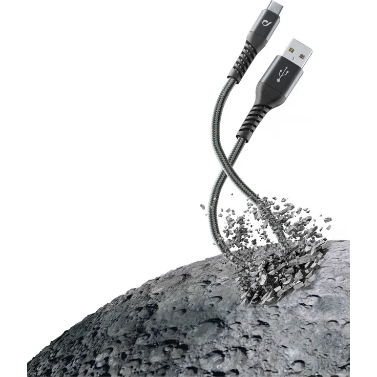 Extreme Cable Tetra Force Type-C Kabel mit Kevlar Faser 2m (Schwarz, Grau)