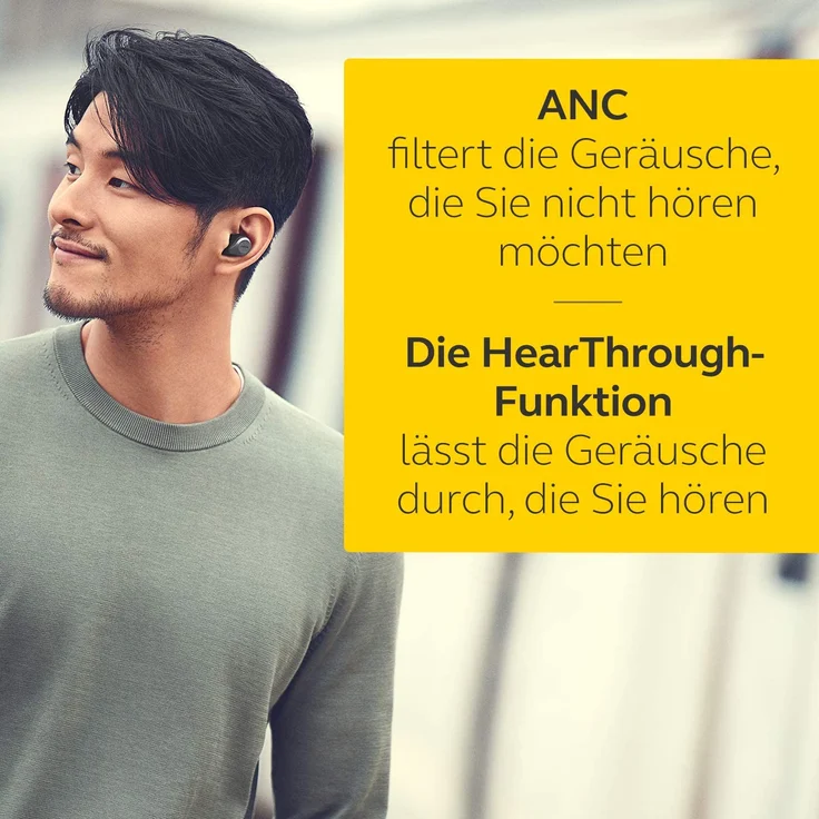 Jabra Elite 85t Wireless In-Ear Kopfhörer, mit Bluetooth, Mikrofon, Noise Cancelling, spritzwassergeschützt, grau – Bild 4