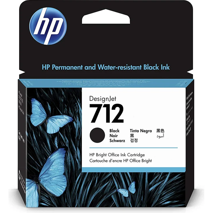 HP 712 - 80 ml - mit hoher Kapazität - Schwarz - Original - DesignJet - Tintenpatrone - für DesignJet T210, T230, T650 – Bild 1