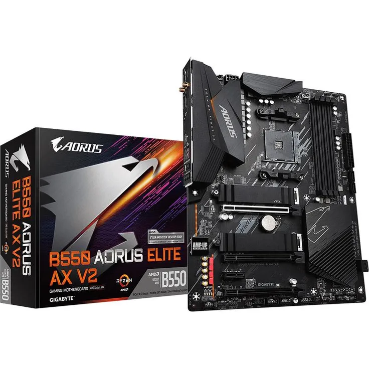 Gigabyte B550 AORUS ELITE AX V2 - ATX, AMD B550, Sockel AM4, Dual-channel DDR4 (B550 AORUS ELITE AX V2)