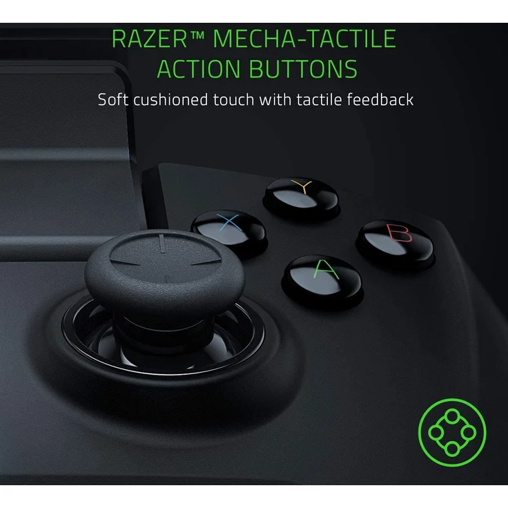 Razer Raiju - Mobile Mobiler Gaming-Controller für Android, ergonomisches Layout mit Multifunktionstasten, Hair-Trigger-Modus, verstellbare Smartphone-Halterung, Konfiguration über mobile App, schwarz (RZ06-02800100-R3M1) – Bild 4
