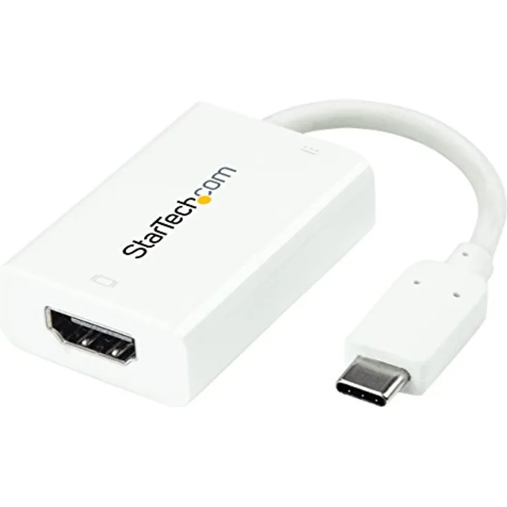 StarTech.com USB-C auf HDMI Adapter mit USB Stromversorgung - USB Typ C zu HDMI Konverter für Computer mit USB C - 4K 60Hz - Weiß - Externer Videoadapter - USB-C 3.1 / Thunderbolt 3 - HDMI - weiß