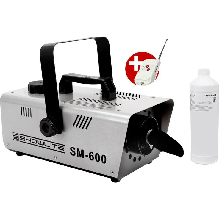 Showlite SM-600 Schneemaschine 600W inkl. Fernbedienung + 1 L Schneefluid