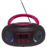 Denver Electronics TCL-212BT - CD-Player (4 W, FM, Extern, Tragbarer CD-Player, Pink, 3,5 mm)