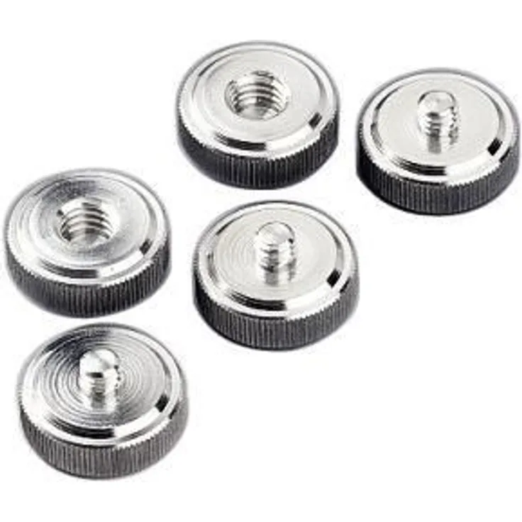 Hama 5er-Set Wechselteller-Adapter für Fotozubehör mit A1-4 Gewinde, Metall, Silber