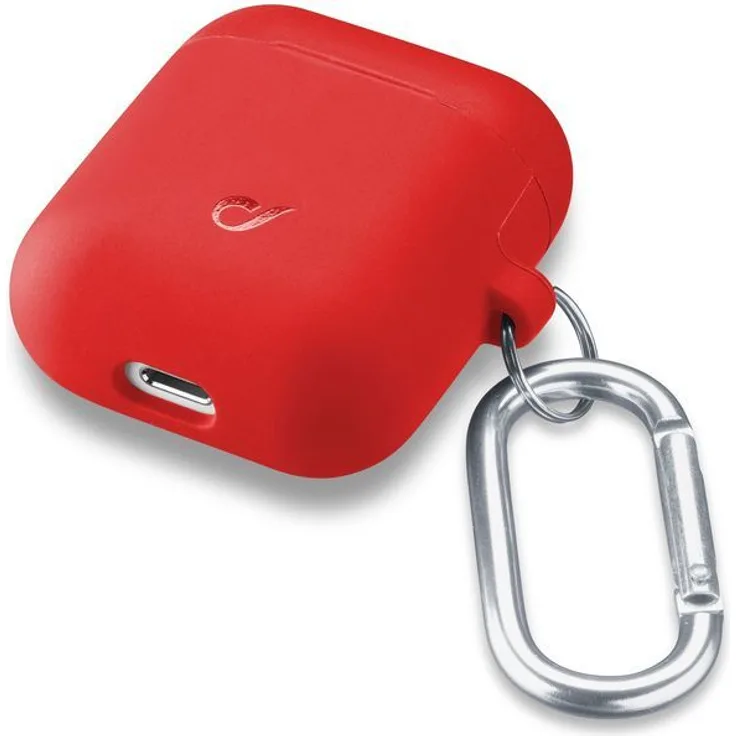 Cellularline Bounce Soft Touch Silikon AirPod Hülle mit Haken für Apple AirPods 1 & 2