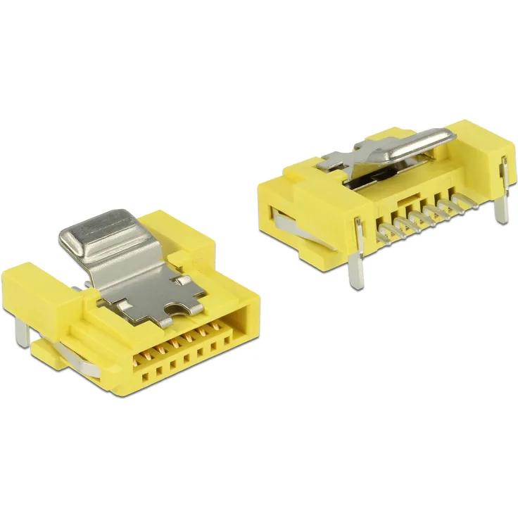 DeLOCK Steckverbinder SATA 6 Gb-s Stecker, 8 Pin Power Verbindung, Gelb