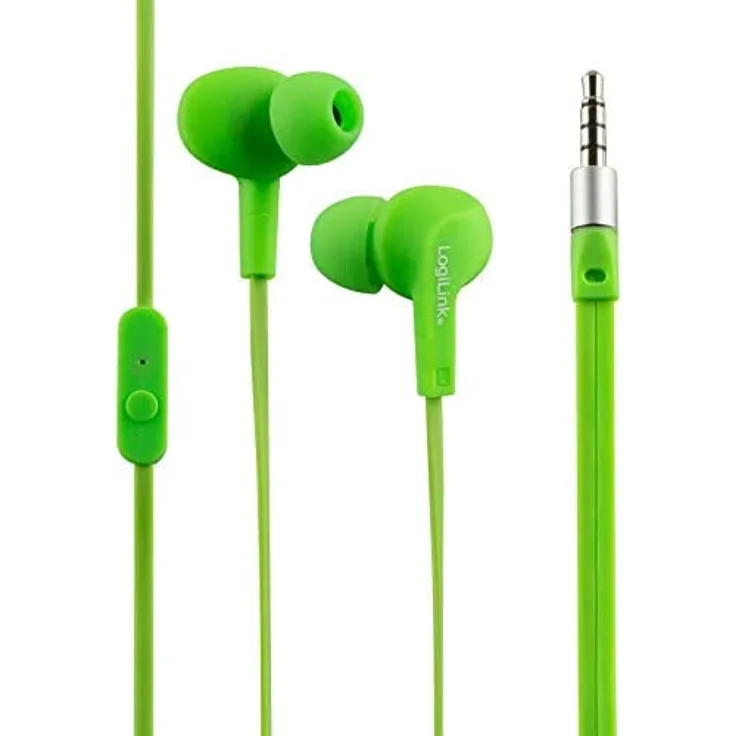 LogiLink HS0044 In-Ear Kopfhörer, mit Mikrofon, grün