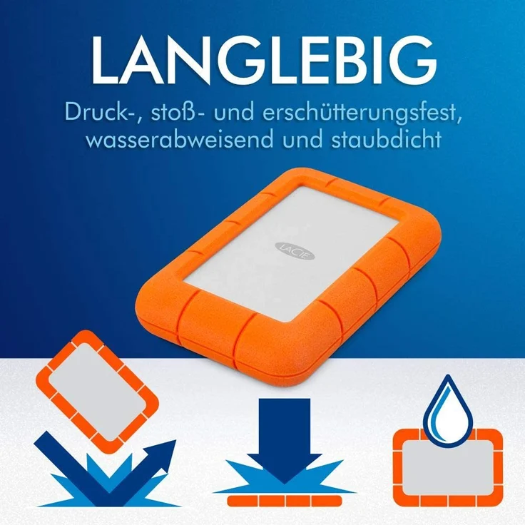 LaCie Rugged Mini - Festplatte - 5 TB - extern (tragbar) - USB 3.0 – Bild 3