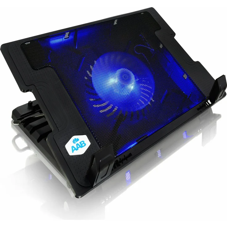 AAB Cooling NC20 - Laptop Kühlung Pad mit 125mm Lüfter, Einstellbare Neigung and Blau Beleuchtung, Laptop Kühler, Coolpad, Laptop Ständer für bis 15,6 Zoll Laptops und PS4 / XBOX Consolen – Bild 1