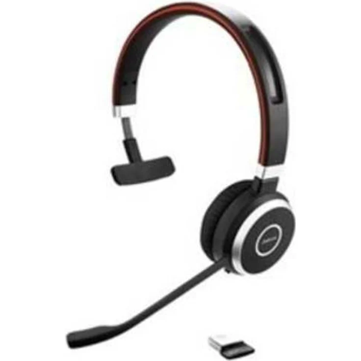Jabra Evolve 65 Wireless Mono On-Ear Headset Microsoft zertifizierte Kopfhörer mit langer Akkulaufzeit USB Bluetooth Adapter Schwarz – Bild 1