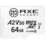 AXE 64 GB MicroSDXC Speicherkarte + SD-Adapter mit A2 App Performance, V30 UHS-I U3 4K Ultra HD Klasse 10 - AXS2A64