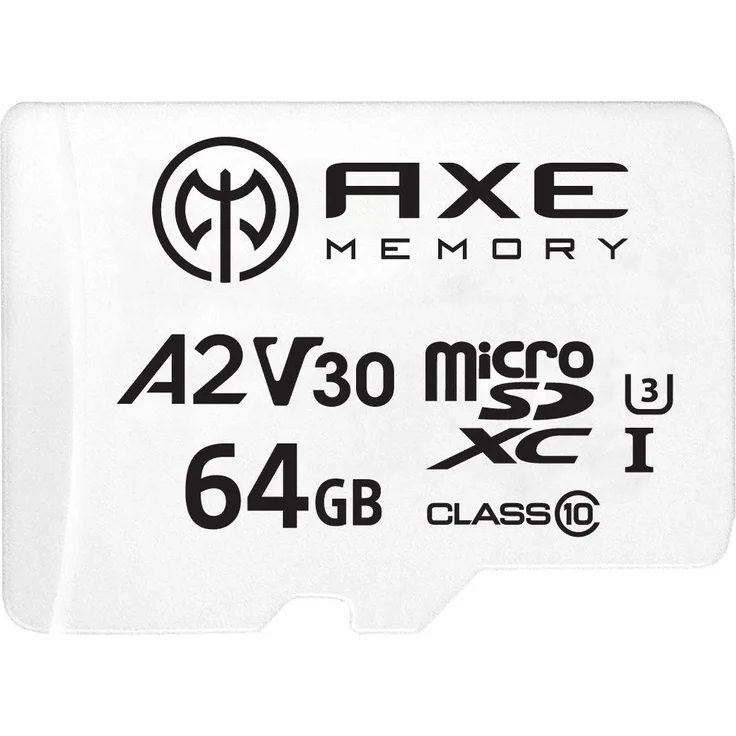 AXE 64 GB MicroSDXC Speicherkarte + SD-Adapter mit A2 App Performance, V30 UHS-I U3 4K Ultra HD Klasse 10 - AXS2A64 – Bild 1