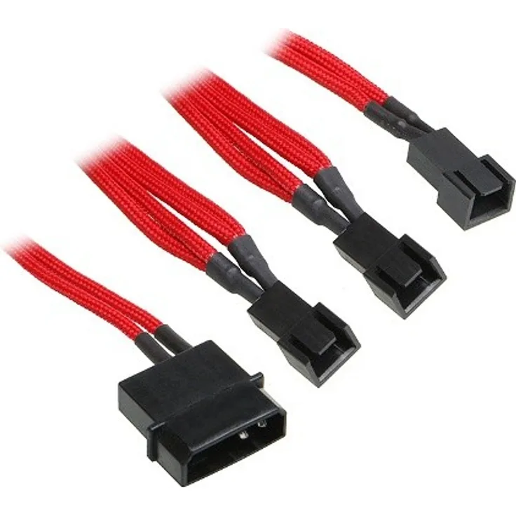 BitFenix Adapter (Molex zu 3X 3-Polig), 20 cm rot-schwarz