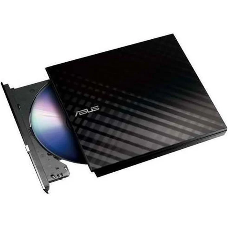Asus SDRW-08D2S-U Lite externer Slim DVD Brenner (8x DVD±R, 6x DVD±R DL, 5x DVD-RAM, USB 2.0) inkl. Cyberlink Power2Go, Hochglanz Schwarz – Bild 1