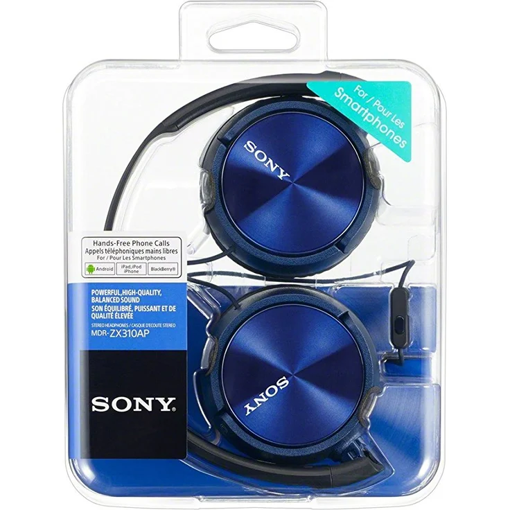 Sony MDR-ZX310AP On-Ear-Kopfhörer mit Mikrofon, blau – Bild 3