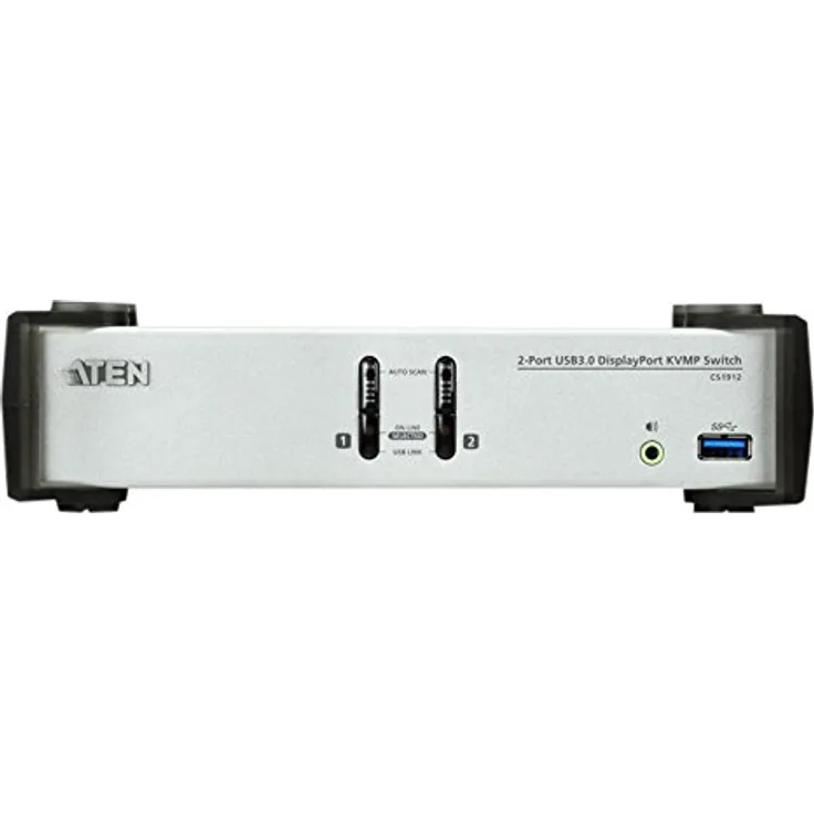 ATEN CS1912 2-Port USB 3.0 DisplayPort KVM Switch Silber