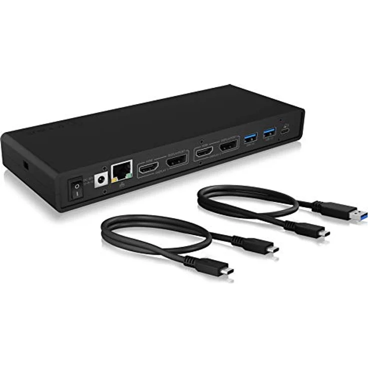 ICY BOX USB Docking Station für 2 Monitore an USB-C & USB, 2X HDMI, 2X DisplayPort, 6X USB 3.0, Power Delivery, LAN, Audio – Bild 1