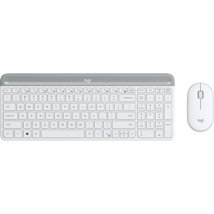 Logitech MK470 Slim Wireless Keyboard and Mouse Combo weiß, USB, ES QWERTY (920-009199) – Bild 1