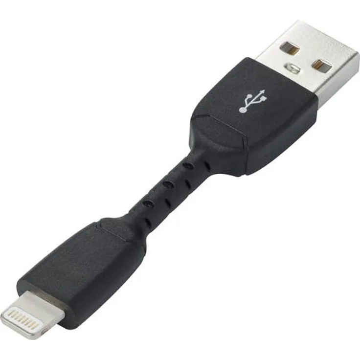 Renkforce iPad/iPhone/iPod Datenkabel/Ladekabel [1x USB 2.0 Stecker A - 1x Apple Dock-Stecker Lightning] 0.05m Schwarz